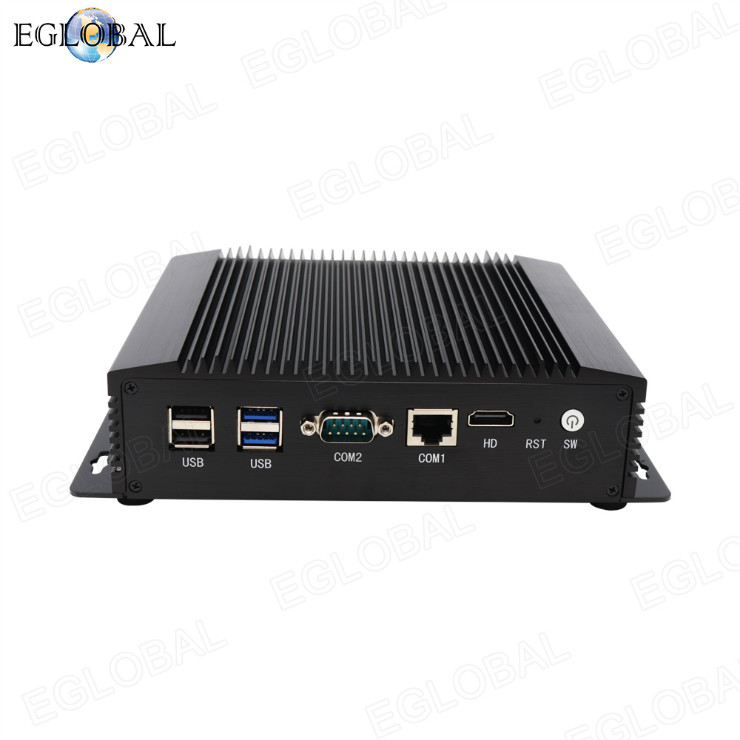 EGLOBAL New Arrival 6 RJ45 Giga LAN industrial Mini PC core i5 4200U Fanless dual COM desktop pc