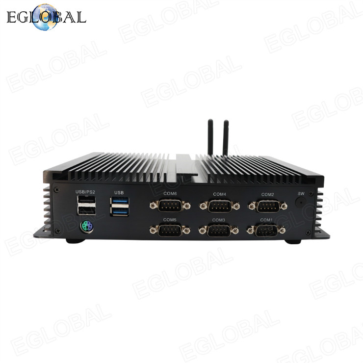 Eglobal 8th i5 8250U Windows Mini PC HDMI VGA Dual Nic 4 COM 4G SIM fanless industrial Computer