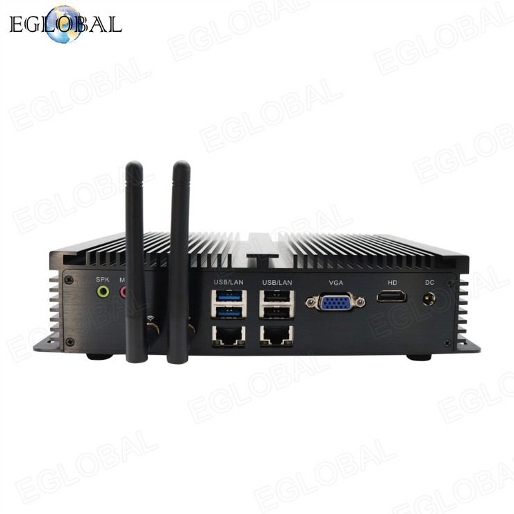 Eglobal STOCK industrial Mini Computer intel core i7 8550U HDMI VGA Dual LAN 6COM Fanless Mini PC