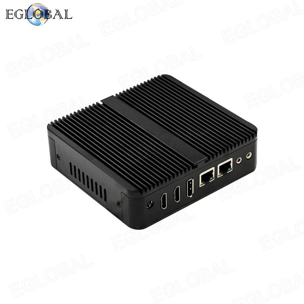 Eglobal Small Factor Mini PC intel Celeron J6412 2*RJ45 2*COM 2*HDMI 1*DP Fanless smart Computer