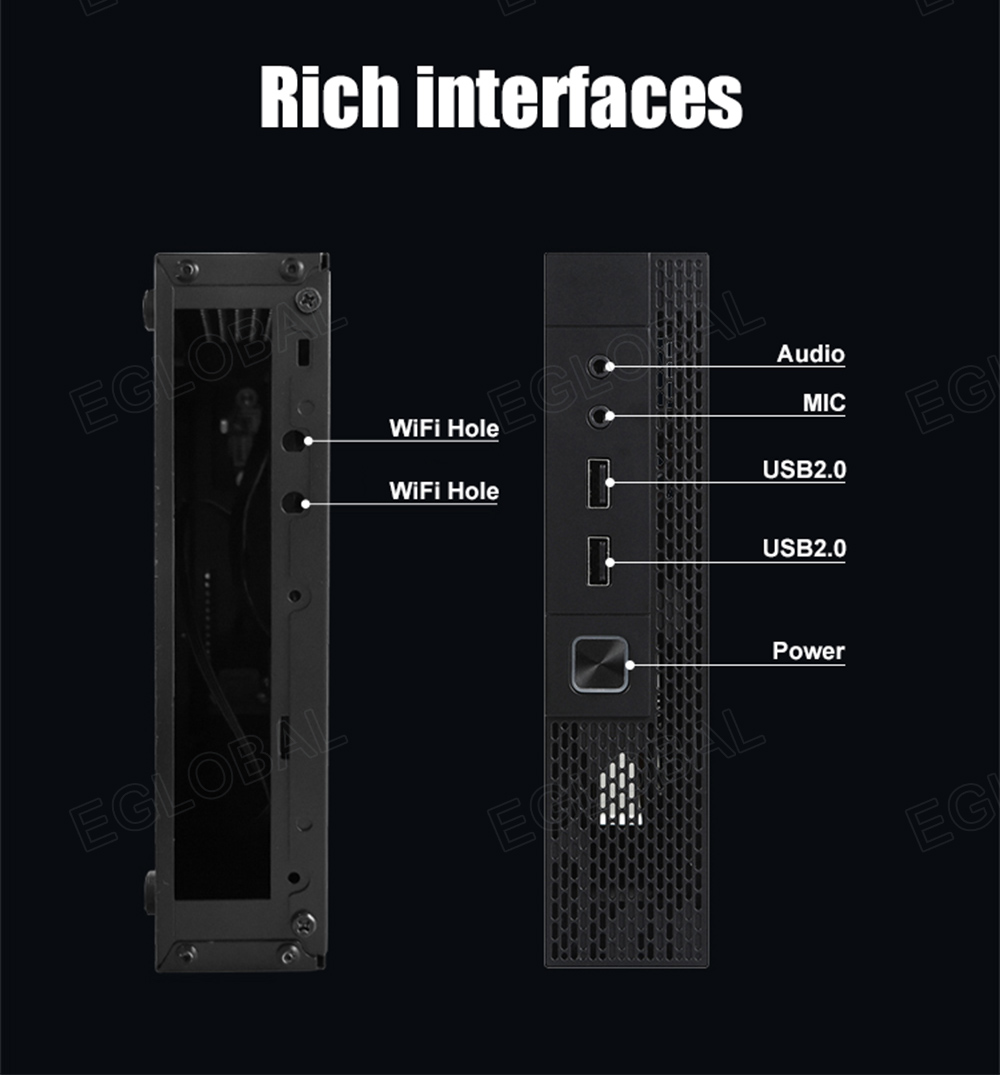 Eglobal Itx Computer Chassis Tc01 Tc02 Ux01 Ondersteuning 55*55Mm Vesa Montagegaten