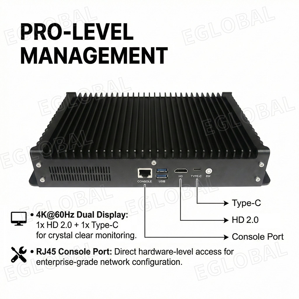 Industrial PC with 6 Ethernet Ports Dual 10G SFP+ Fiber Ports Internal PowerModule 4G/5G Wifi USB3.0