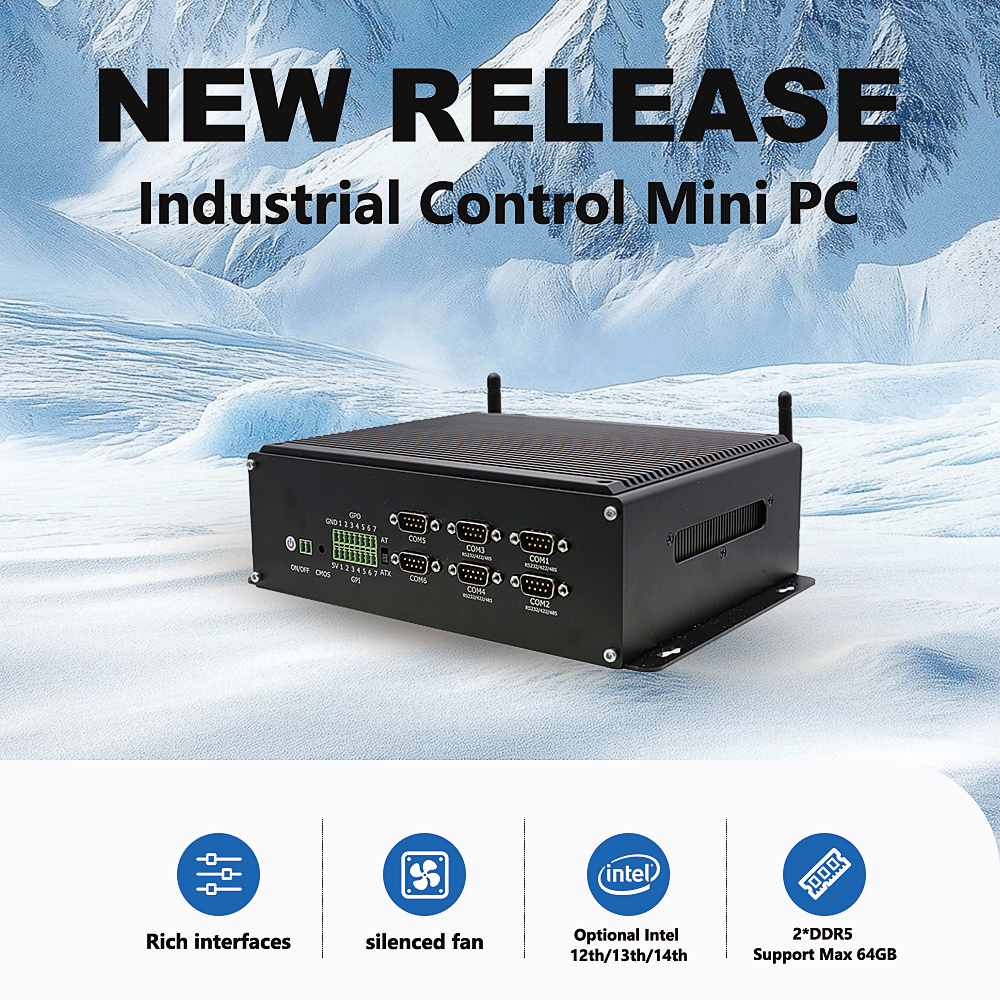 Eglobal Industrial Embedded Computer 14th i5 14450HX| 2 LAN 6 RS442/485 4 HDMI 8 USB GPIO DIP Switch