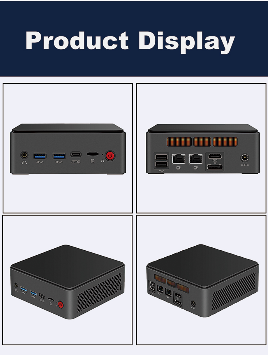 Mini PC Intel Core i7 12800H Dual 2.5G LAN DDR4 M.2 NVMe Thunderbolt 4 Quad‑Display Small factor PC